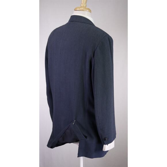 Gianni Versace Vintage 90s Denim Blue Double Breasted Wool Suit 42R - Picture 7 of 11